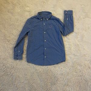 Vineyard Vines Boys Performance Navy and Light Blue Gingham Shirt